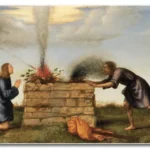 Sob a forma de figuras simbólicas, as verdades da Fé se revelam progressivamente, assim como os tênues raios do dilúculo anunciam o sol radiante do meio-dia – Detalhe de “O sacrifício de Caim e Abel”, por Mariotto Albertinelli – Fogg Museum, Cambridge (Estados Unidos) – Foto: Reprodução