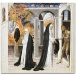 Para ter a verdadeira felicidade na alma e a luz de Nosso Senhor diante dos olhos, é preciso sacrificar-se pelos outros sem esperar retribuição – “Santa Catarina de Siena e o mendigo”, por Giovanni di Paolo – Museu de Arte de Cleveland (Estados Unidos) – Foto: Reprodução﻿﻿﻿