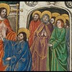 Photo: (CC0) 1.0500px-The_incredulity_of_Thomas,_who_places_his_finger_in_the_wound_(f._142v)_Cropped