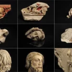 Fragmentos de esculturas encontrados – Foto: facebook.com/InrapOfficiel